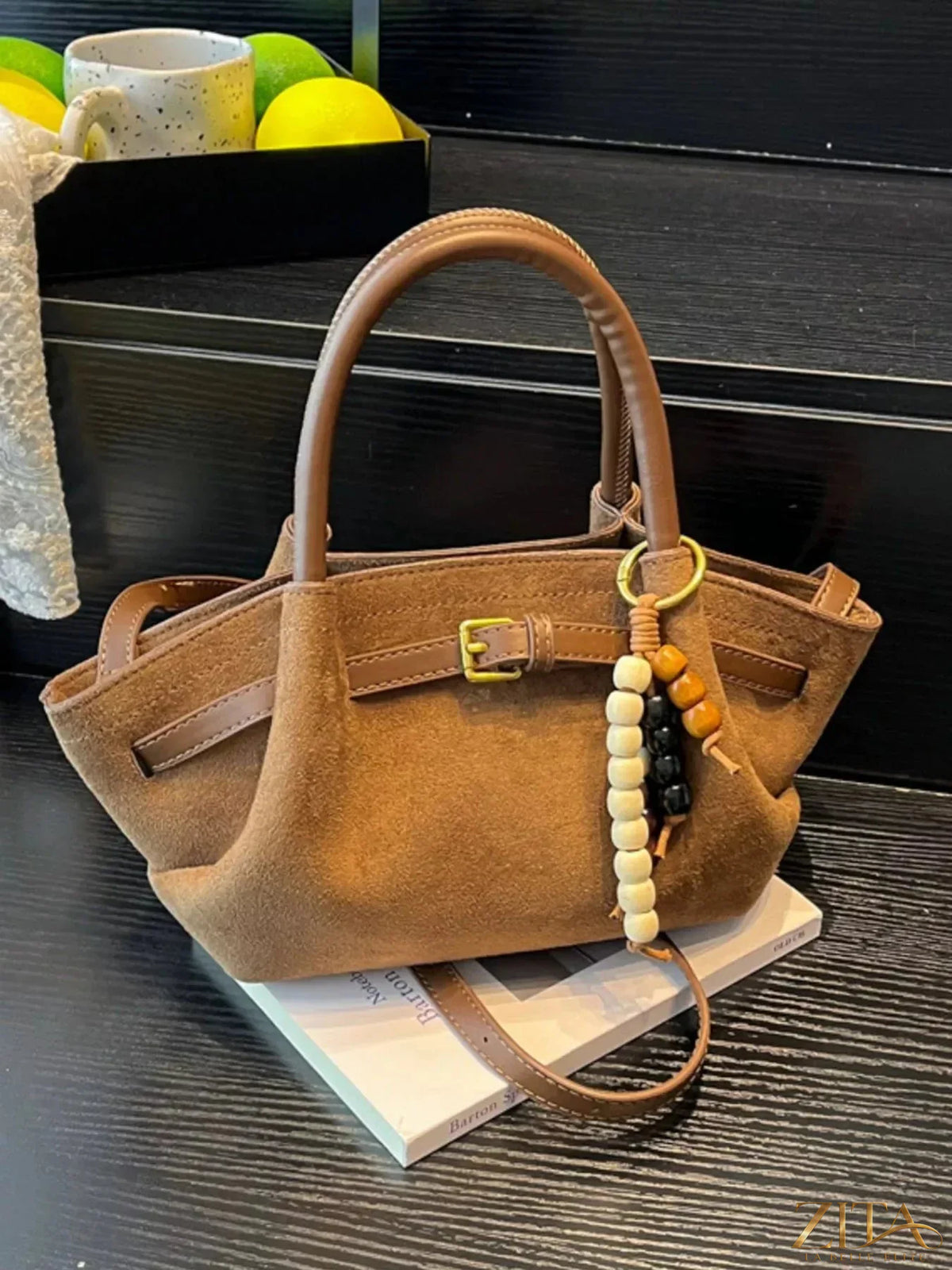 Zita La Belle Elite Buckle Decor Tote Bag with stylish buckle accents and spacious interior, perfect for everyday carry.