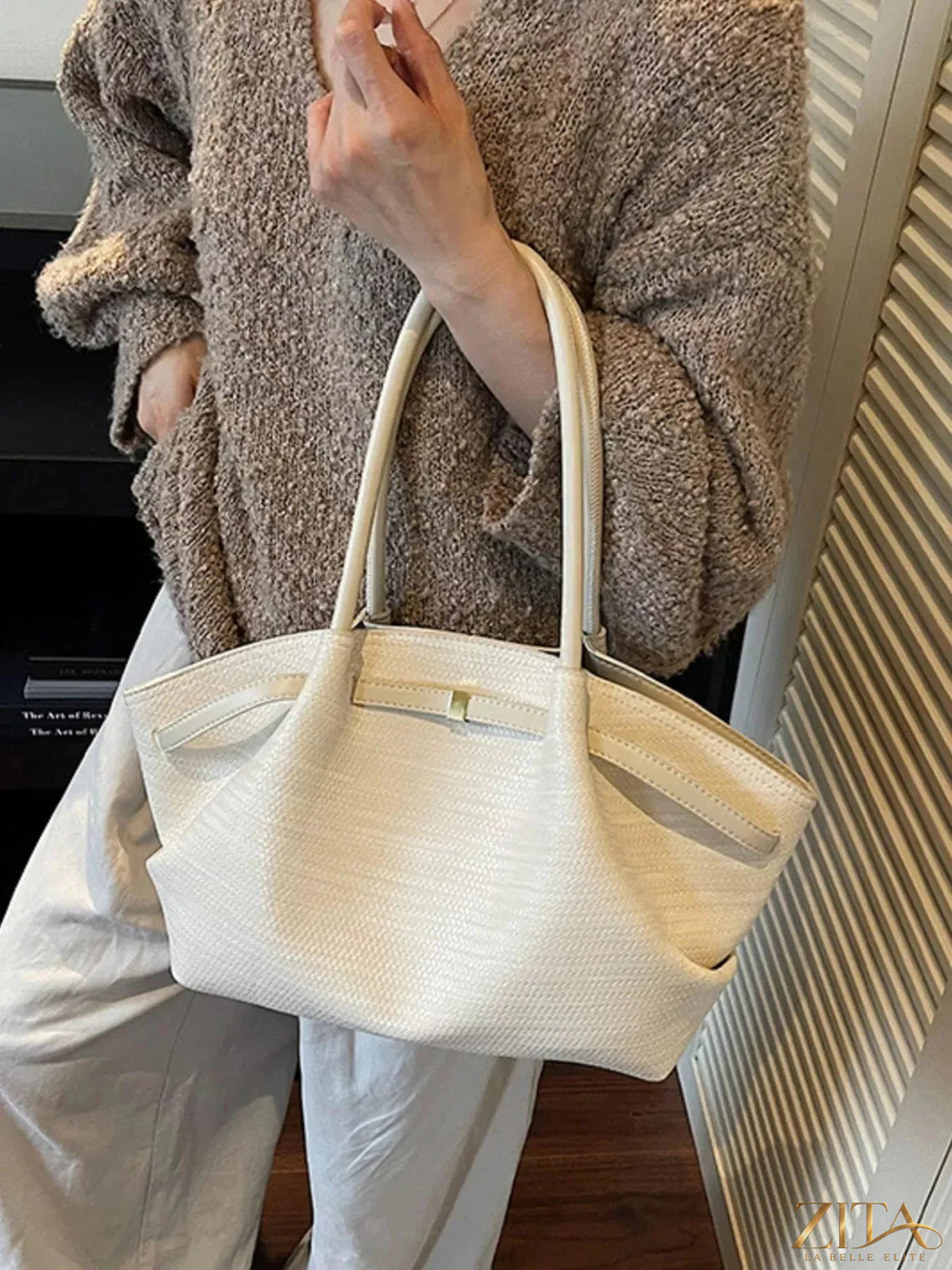 Zita La Belle Elite Texture Tote Bag with textured surface, sturdy handles, and spacious interior for everyday use.