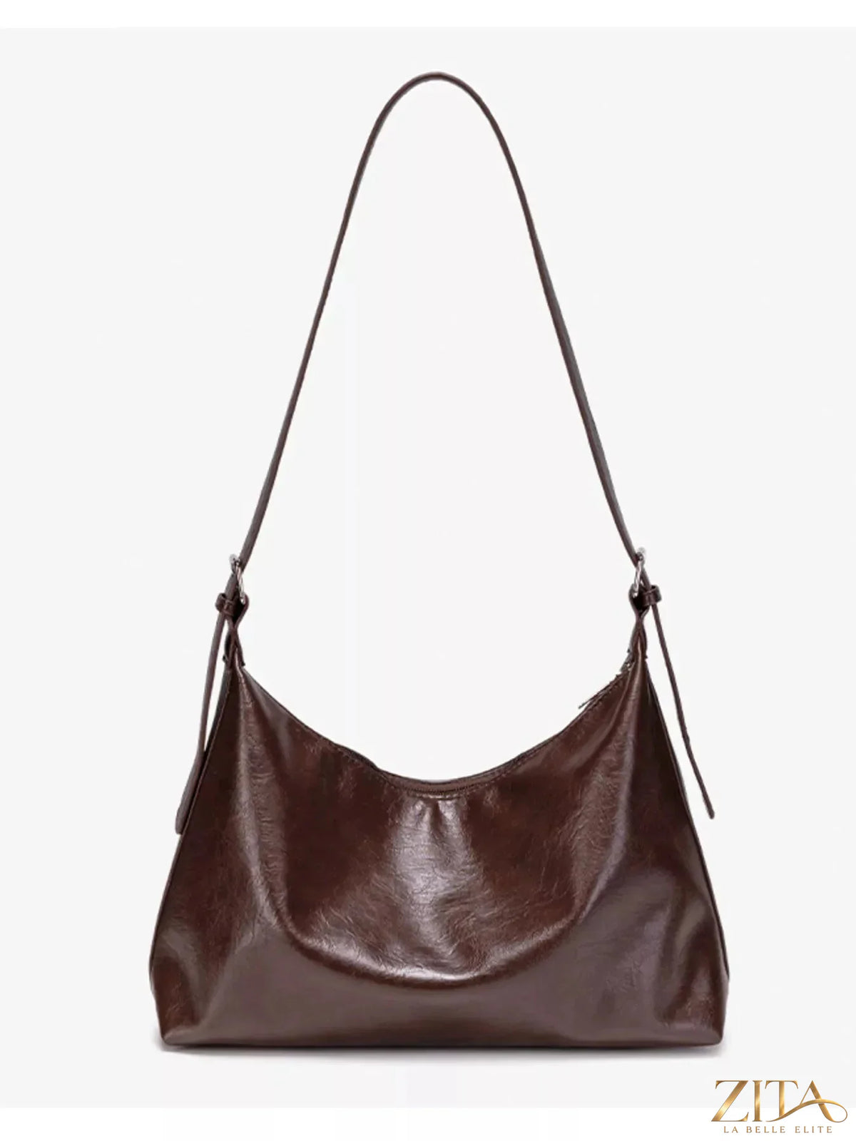 Zita La Belle Elite PU leather hobo crossbody bag with adjustable strap, stylish and functional for everyday use.