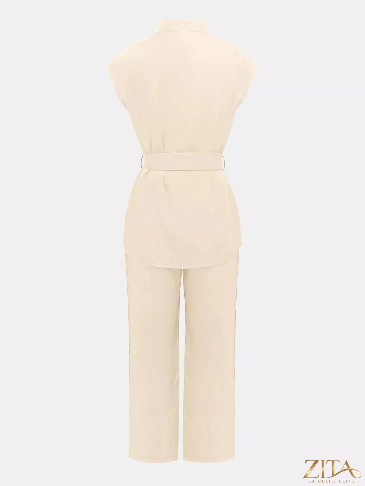 Zita La Belle Elite sleeveless top and wide-leg pants set in a stylish, coordinated outfit with a relaxed fit and lightweight fabric.