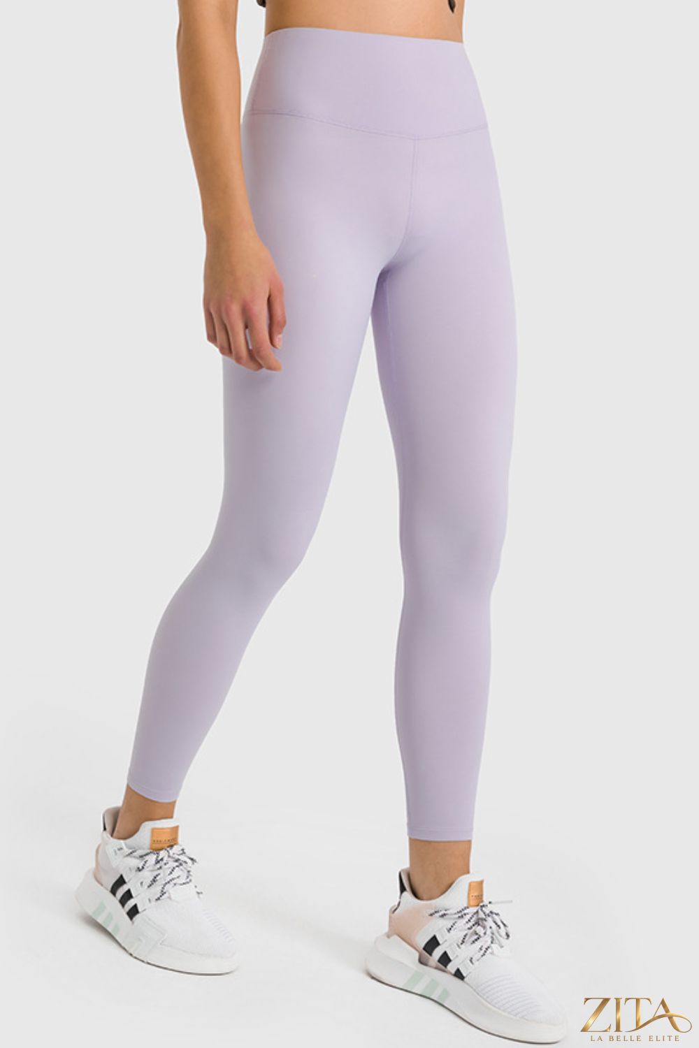 Zita La Belle Elite Millennia high waist ankle-length yoga leggings shown in black, form-fitting and designed for active wear.