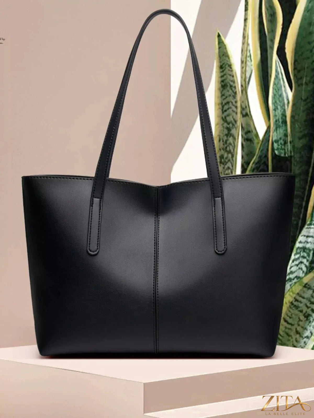 Zita La Belle Elite PU leather tote bag with sturdy handles and spacious interior, stylishly designed for everyday use.