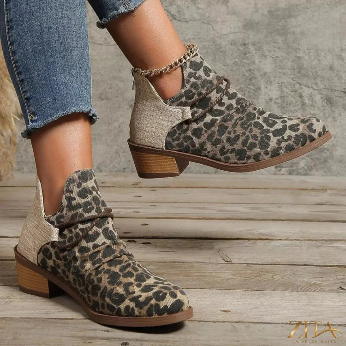 Zita La Belle Elite block heel ankle boots in black with sleek design and sturdy block heel, suitable for stylish casual or formal wear.