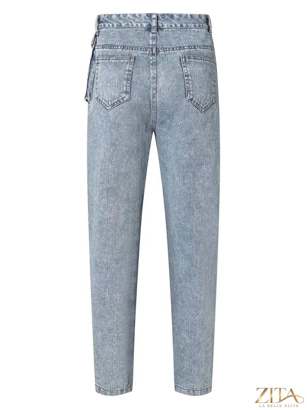 Zita La Belle Elite high waist straight leg jeans, light wash denim, front view showing fit and classic five-pocket style.