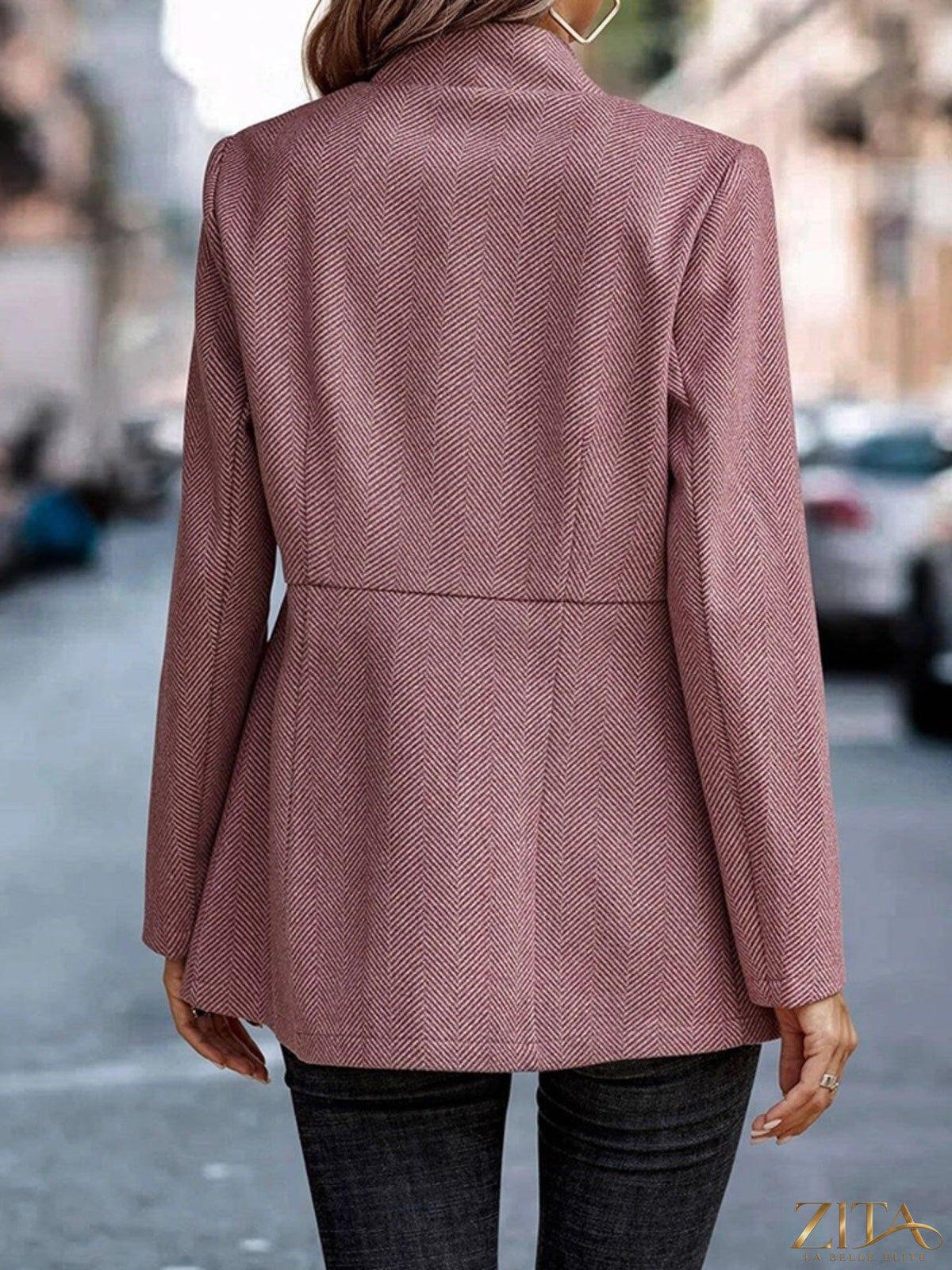 Slim fit open front blazer by Zita La Belle Elite, tailored with a sleek design and structured lapels for a modern look.