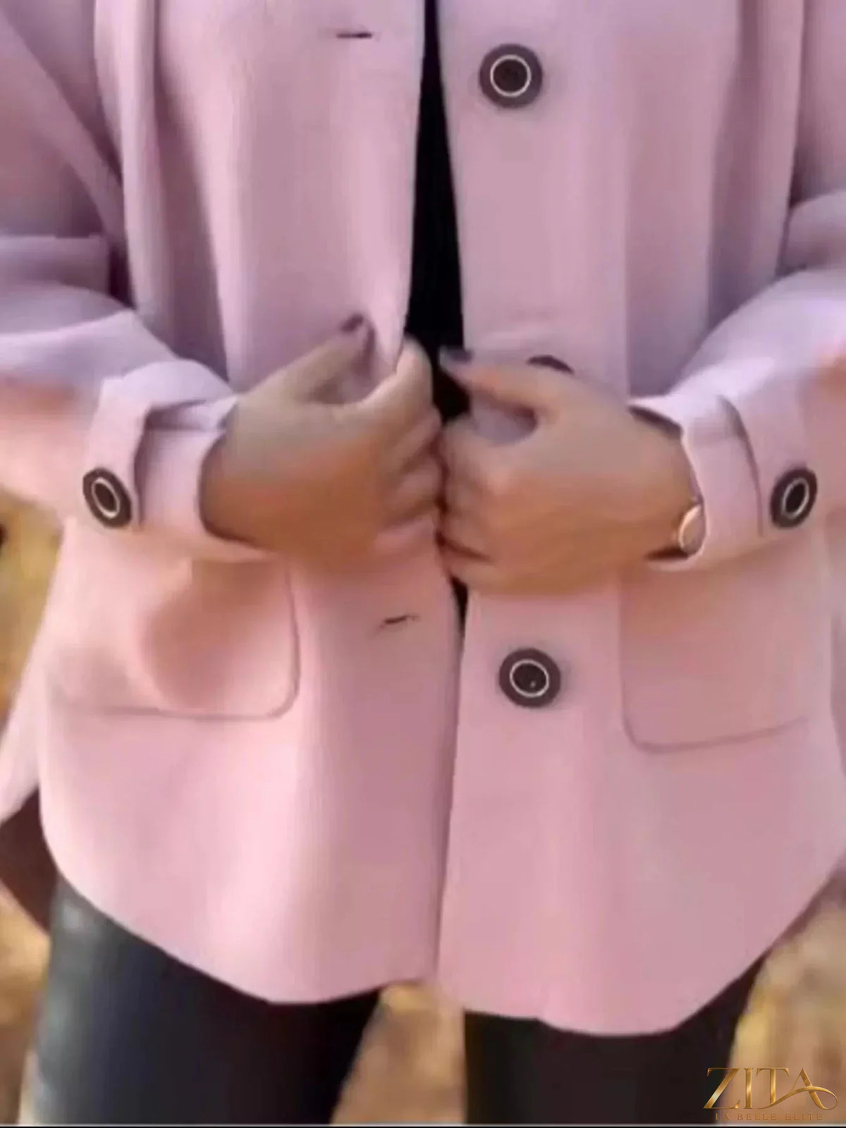 Plus size Zita La Belle Elite button-front raglan sleeve coat, full size, shown in a stylish, cozy design with button details.
