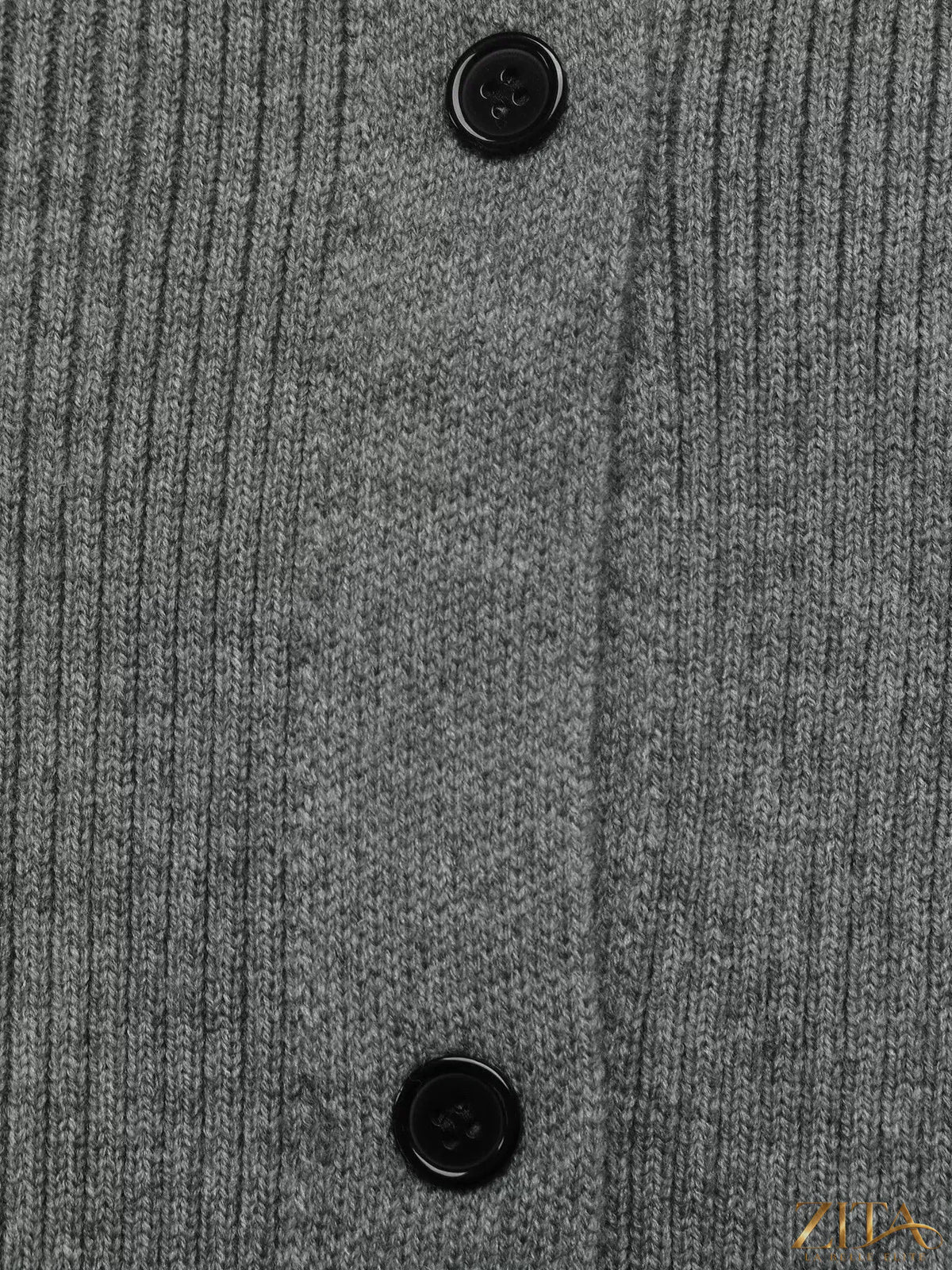 Zita La Belle Elite turtleneck button-down cardigan in soft knit, featuring buttons along the front and a fitted silhouette.