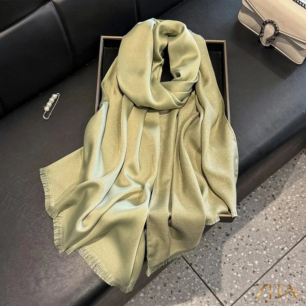 Raw hem scarf by Trendsi featuring soft fabric, casual style, and raw edge design, perfect for layering or adding a relaxed touch.