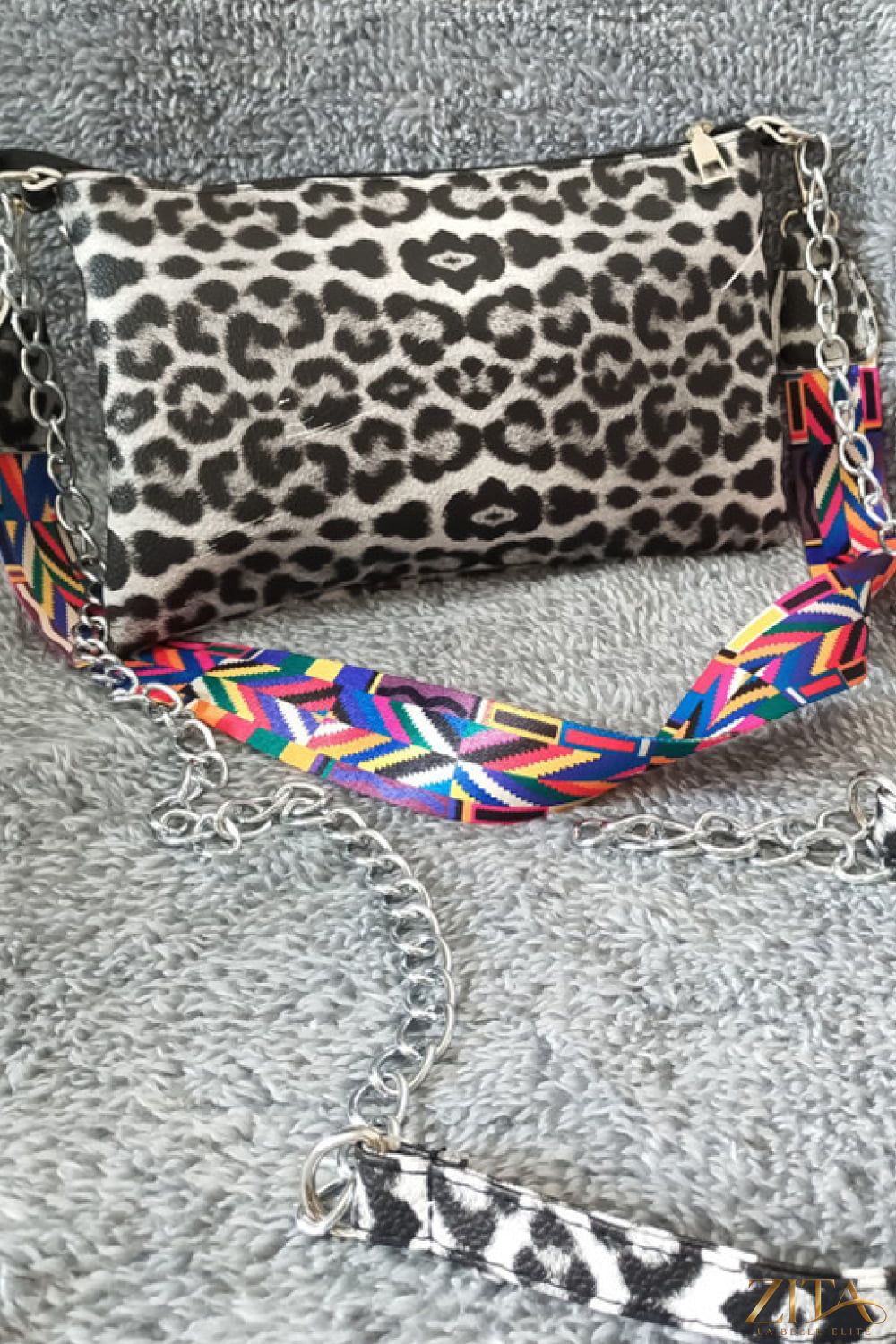 Zita La Belle Elite Adored PU leather shoulder bag with studded design and top handle, stylish for everyday use.