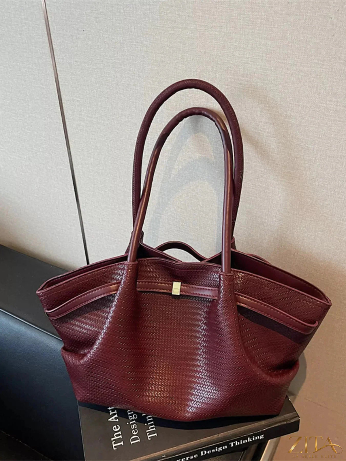 Zita La Belle Elite Texture Tote Bag showing its soft, textured fabric with sturdy handles and spacious interior for everyday use.