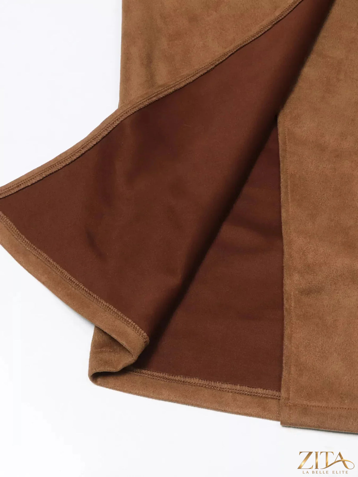 Trendsi wrap midi skirt in soft fabric with a stylish drape, featuring a high waist and midi length for a chic look.
