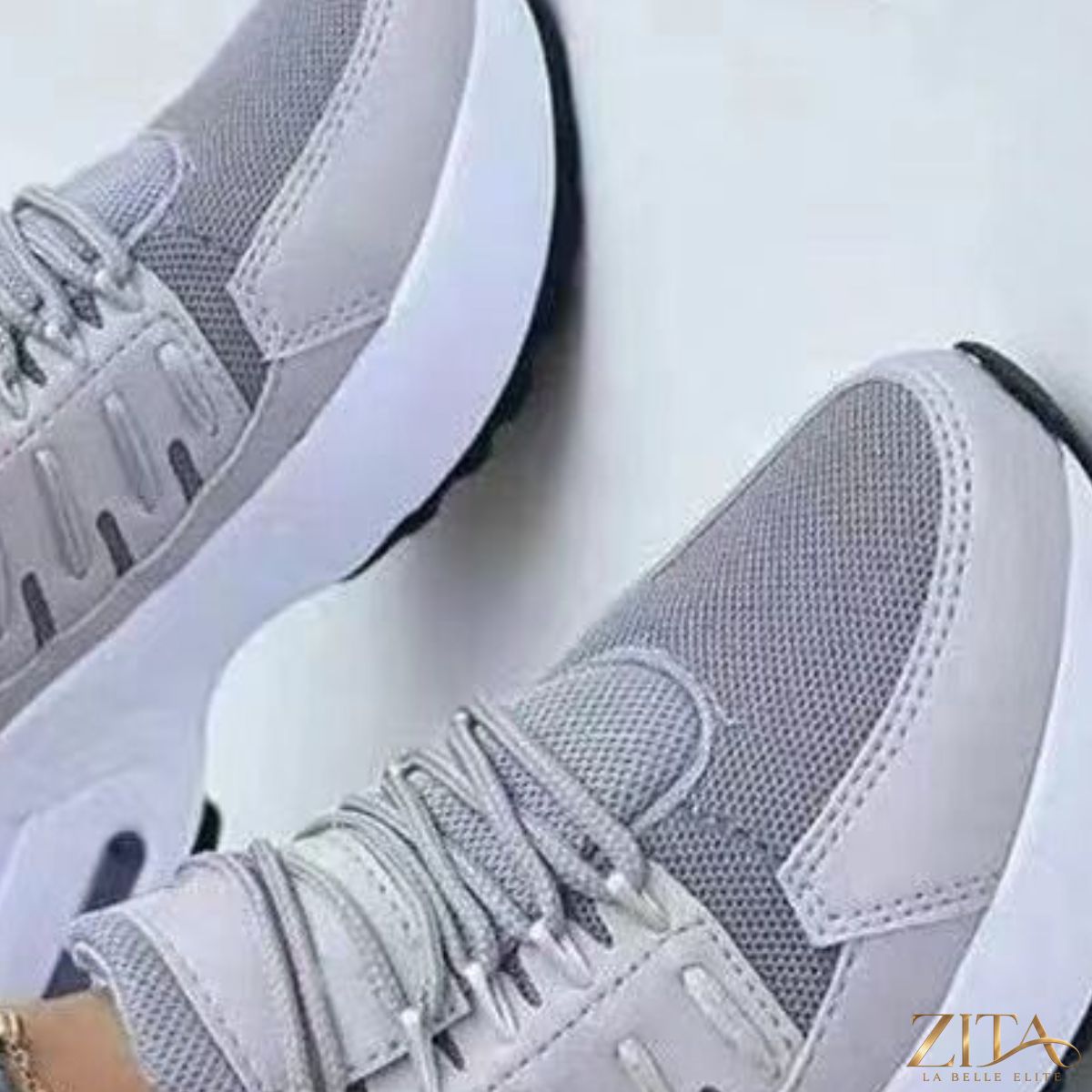 Zita La Belle Elite lace-up round toe sneakers with white soles and stylish design, perfect for casual wear.