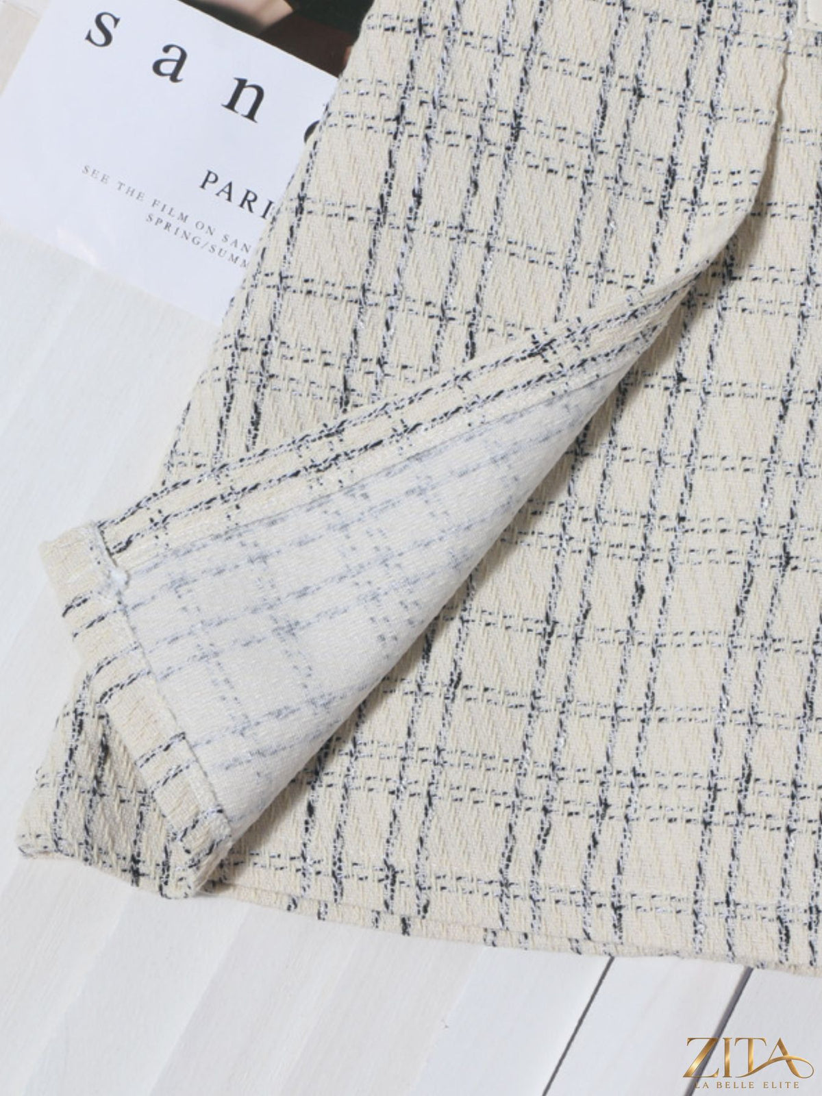 Zita La Belle Elite plaid mini skirt with pleats, stylish and fashionable, shown on a model against a neutral background.