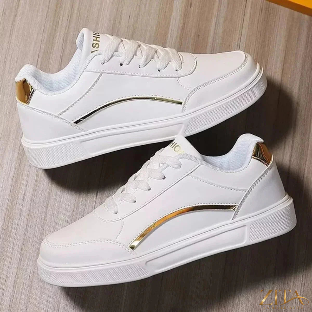 Zita La Belle Elite round toe lace-up sneakers with white soles and stylish design, ideal for casual wear.
