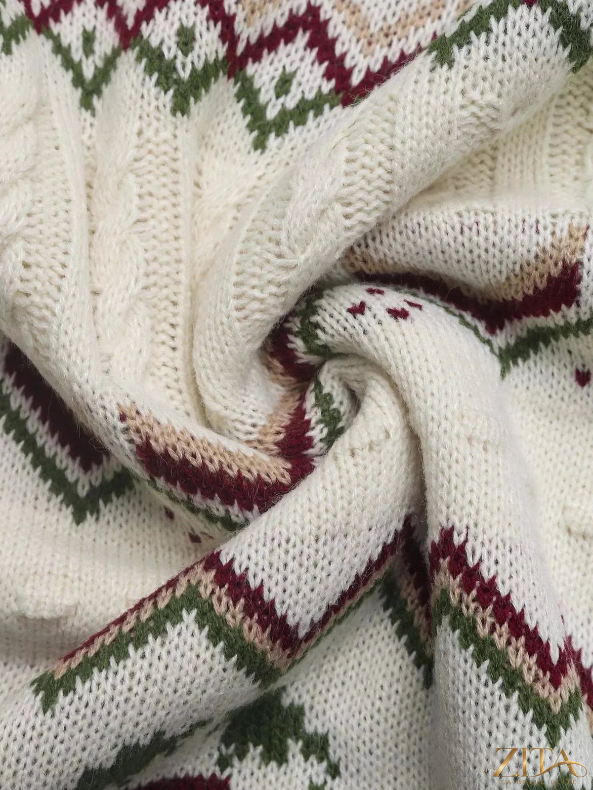 Cable knit turtleneck sweater by Trendsi featuring a cozy, textured design in a classic style.