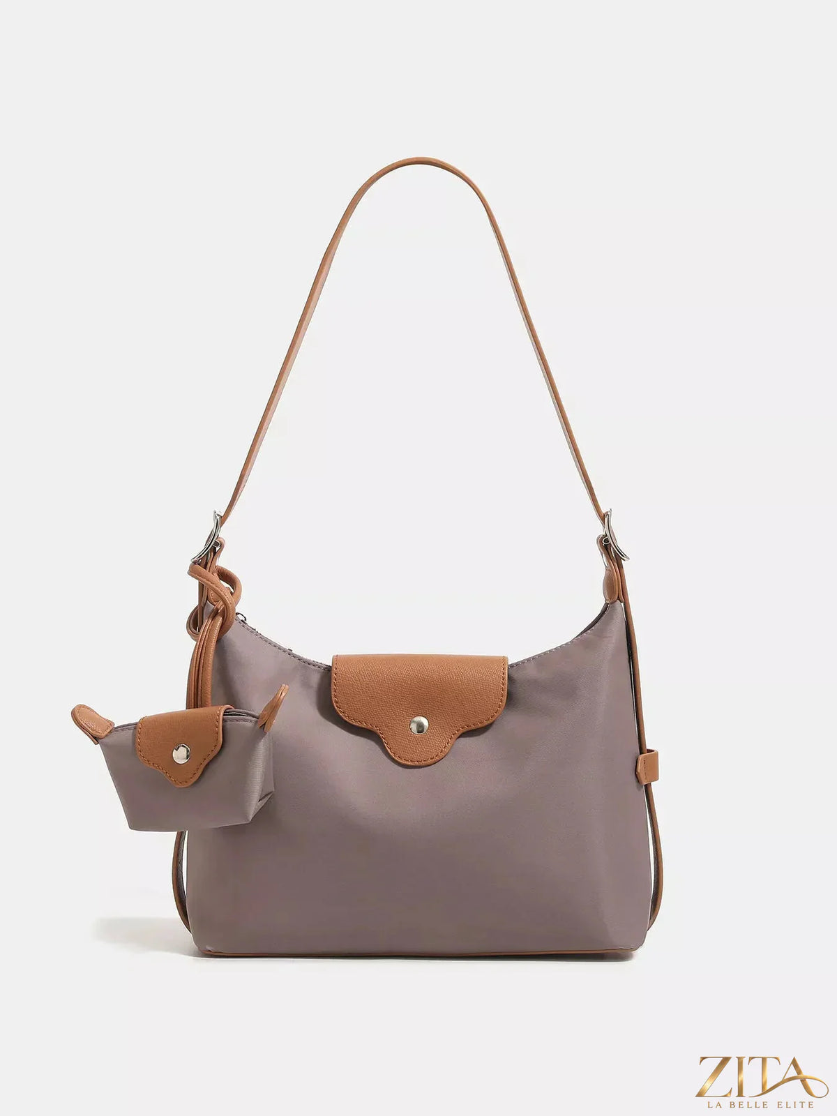 Zita La Belle Elite nylon hobo shoulder bag with matching coin purse, stylish and practical accessory for daily use
