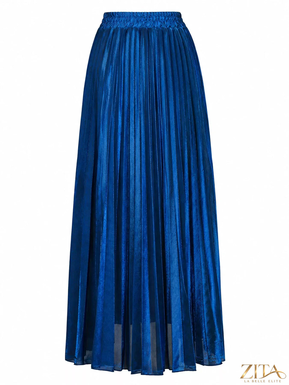 High-waisted pleated maxi skirt by Trendsi, flowing fabric with a wide waistband and elegant pleats for a stylish look.