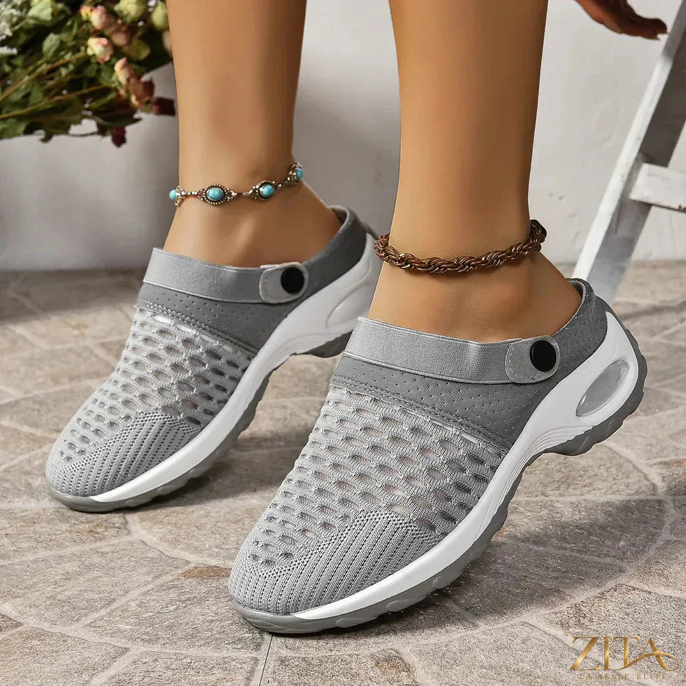 Zita La Belle Elite breathable mesh round toe sneakers with cushioned sole and stylish design for comfortable everyday wear.