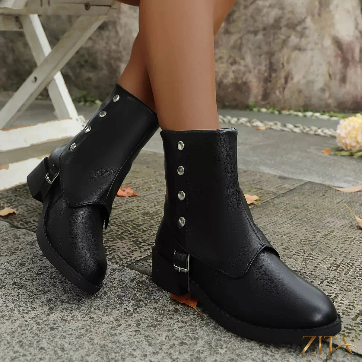 Zita La Belle Elite round toe block heel boots featuring sleek design and sturdy heels, perfect for stylish everyday wear.