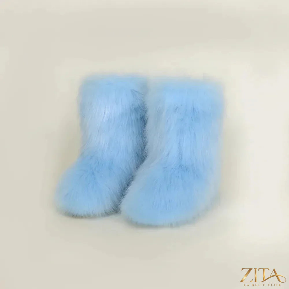 Zita La Belle Elite thermal fuzzy platform boots with thick soles and cozy fur lining, stylish footwear for cold weather.