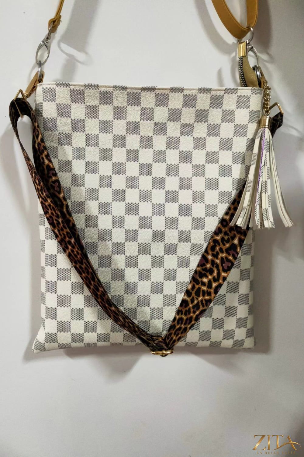 Zita La Belle Elite Adored PU leather shoulder bag with tassel, showcasing stylish design and textured material.
