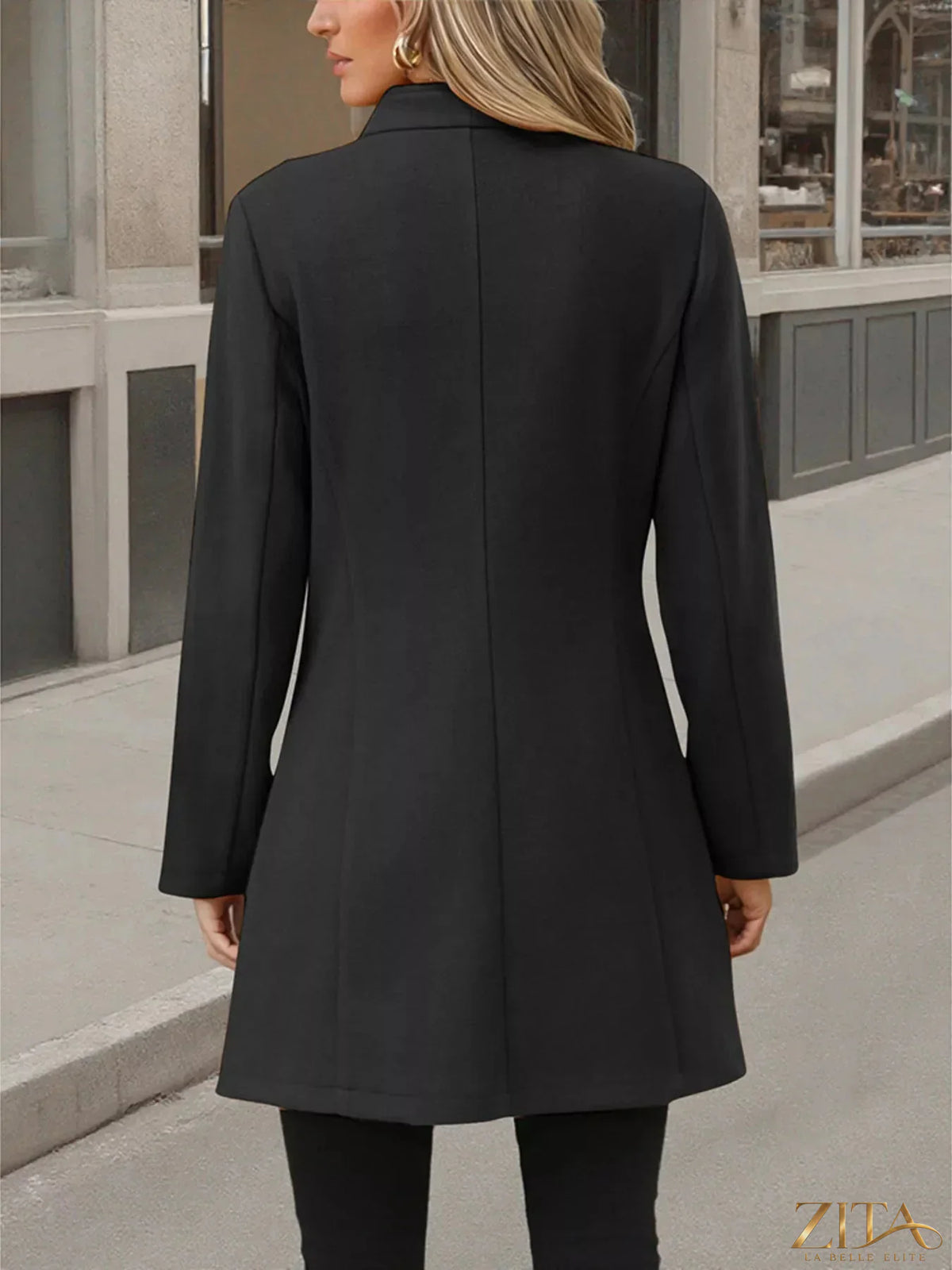 Zita La Belle Elite button-up long sleeve coat in a stylish design, featuring a classic collar and tailored fit.