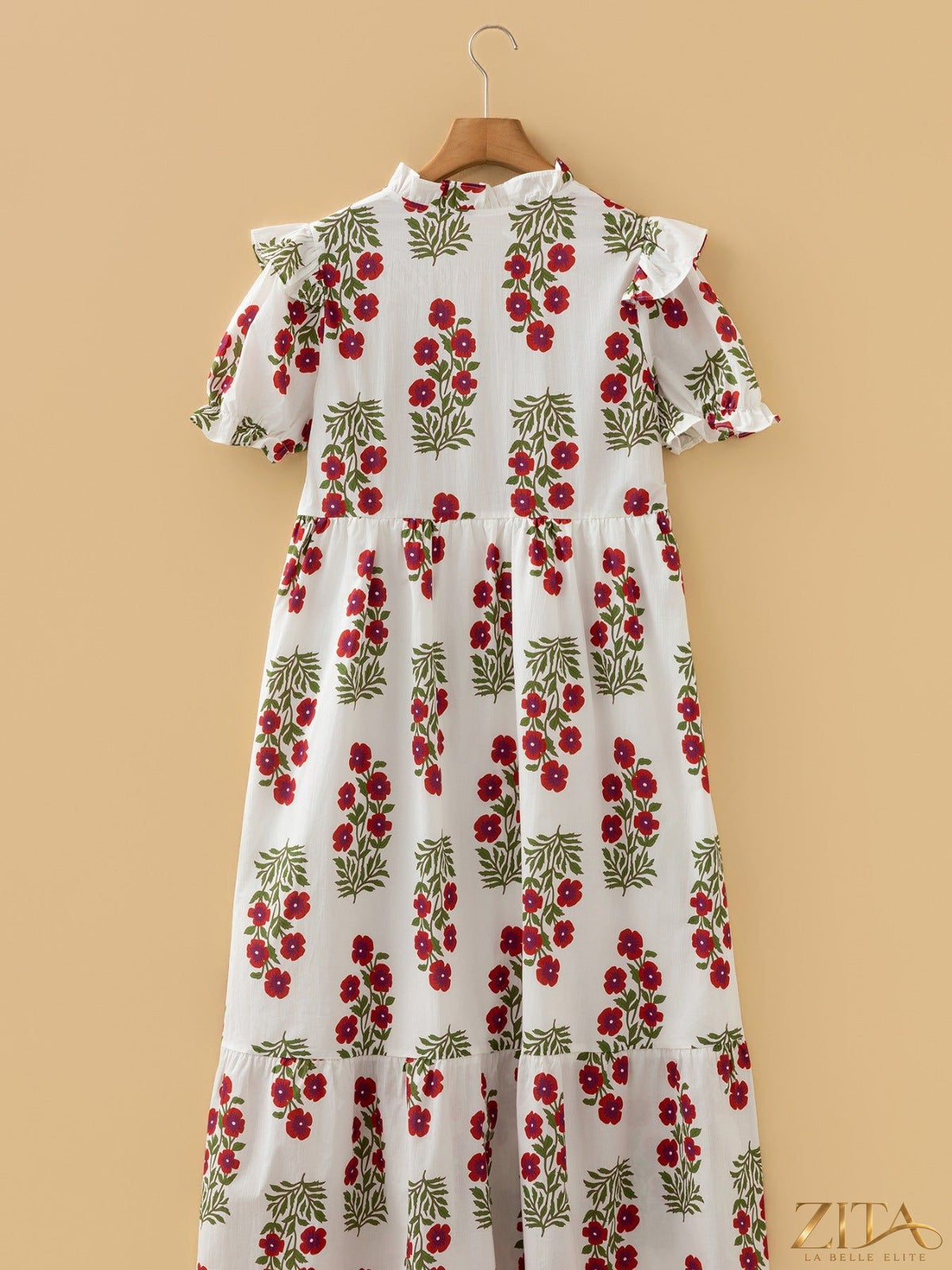 Floral print casual mini dress by Zita La Belle Elite, featuring a fitted bodice and flowing skirt in vibrant floral patterns.