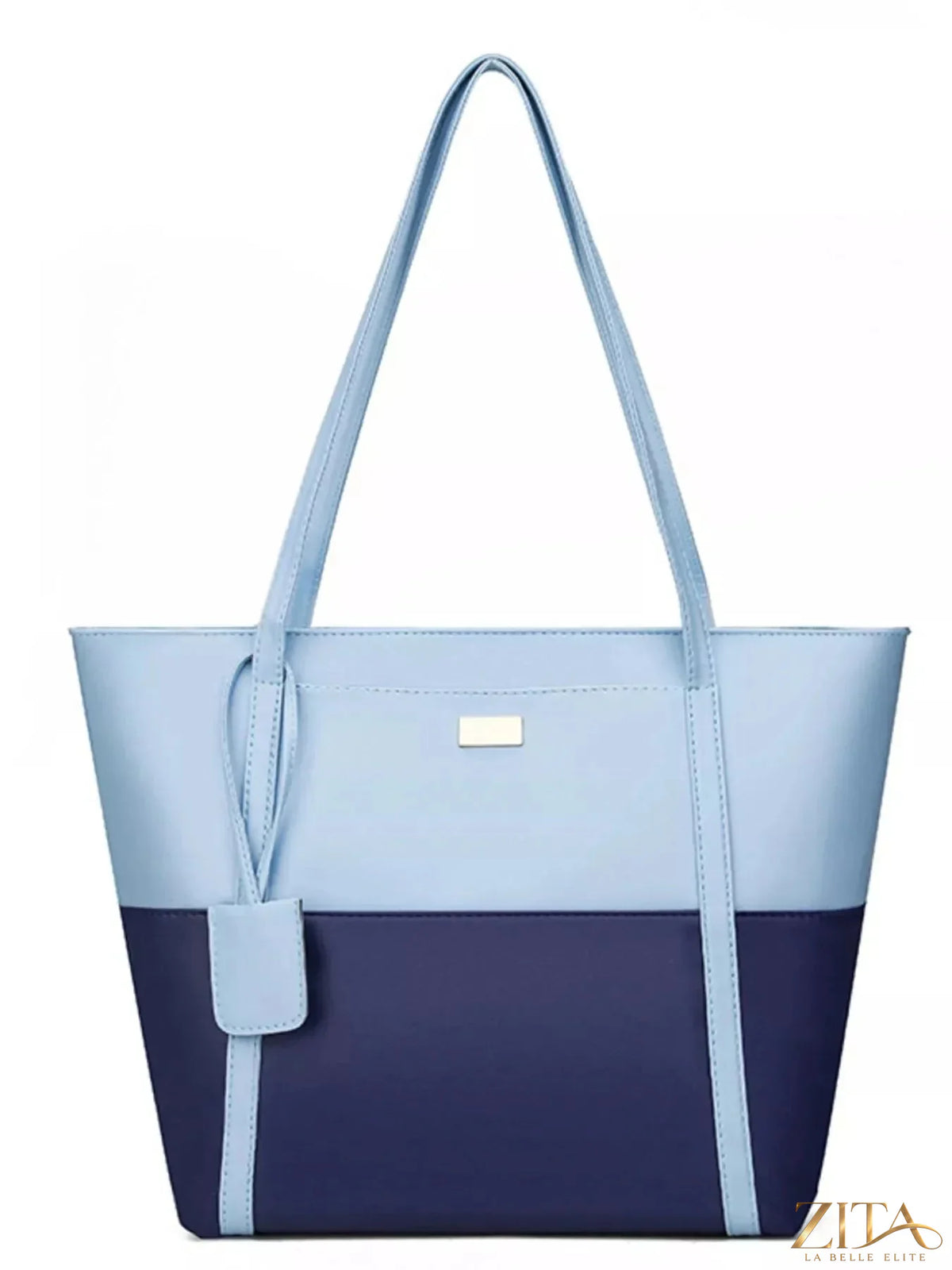 Two-tone tote bag by Zita La Belle Elite with sturdy handles and spacious interior, featuring a stylish two-tone design.