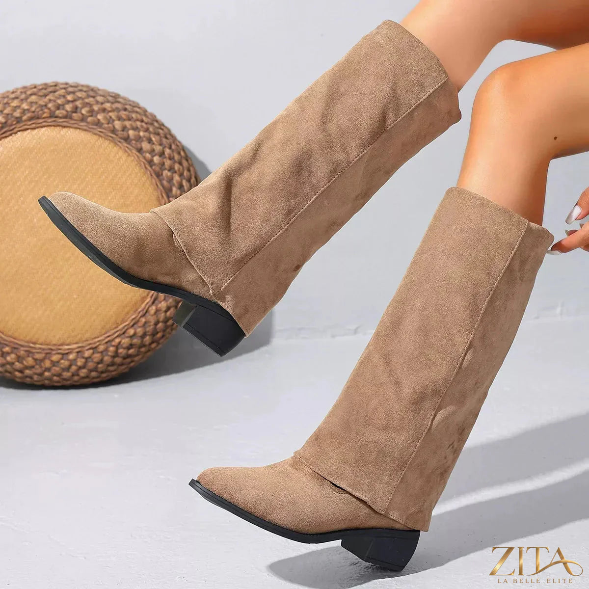 Zita La Belle Elite point toe block heel boots with sleek black leather and stylish design, perfect for chic, modern footwear.