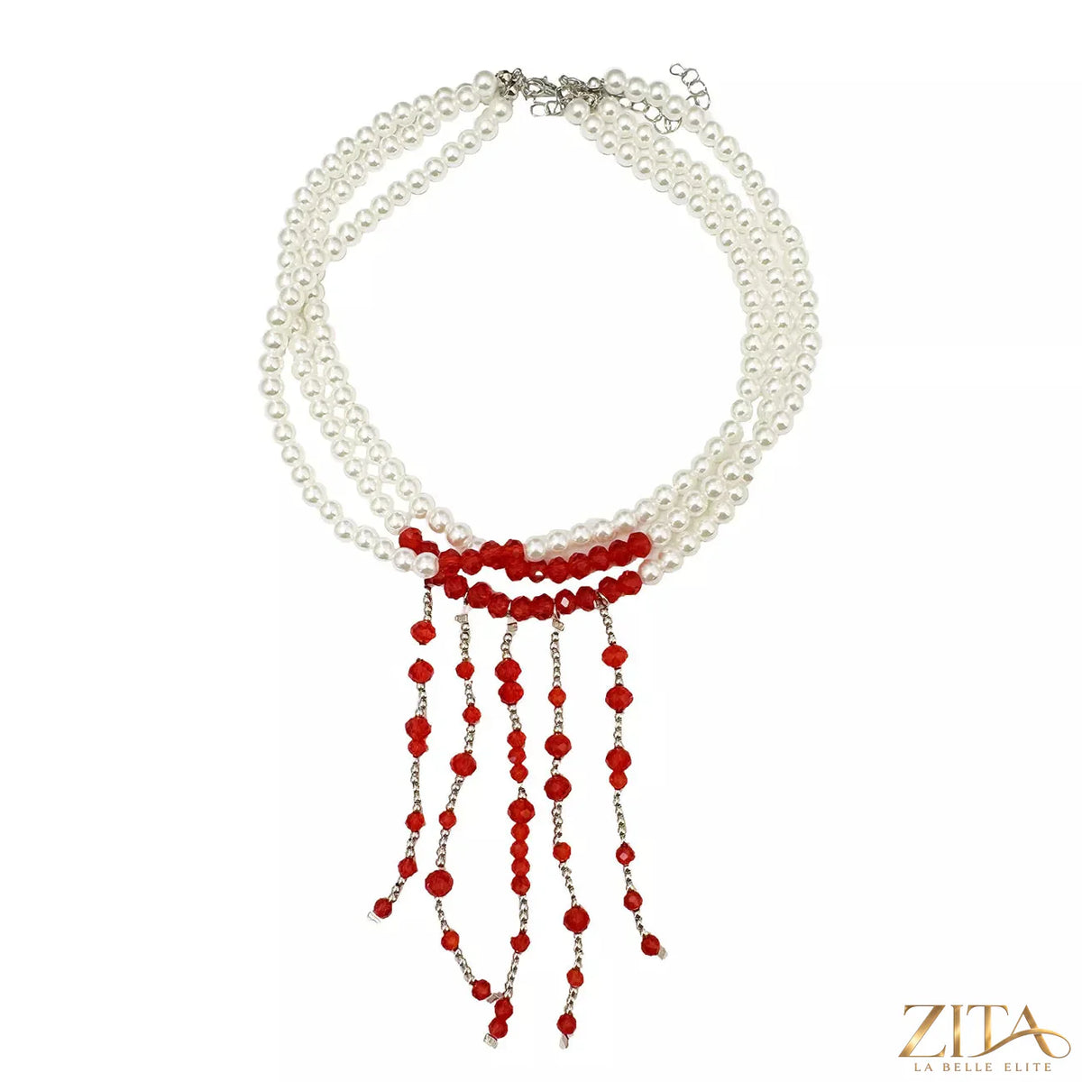 Gothic multi-layered beaded necklace featuring black beads and silver accents, stylish accessory for alternative fashion looks.