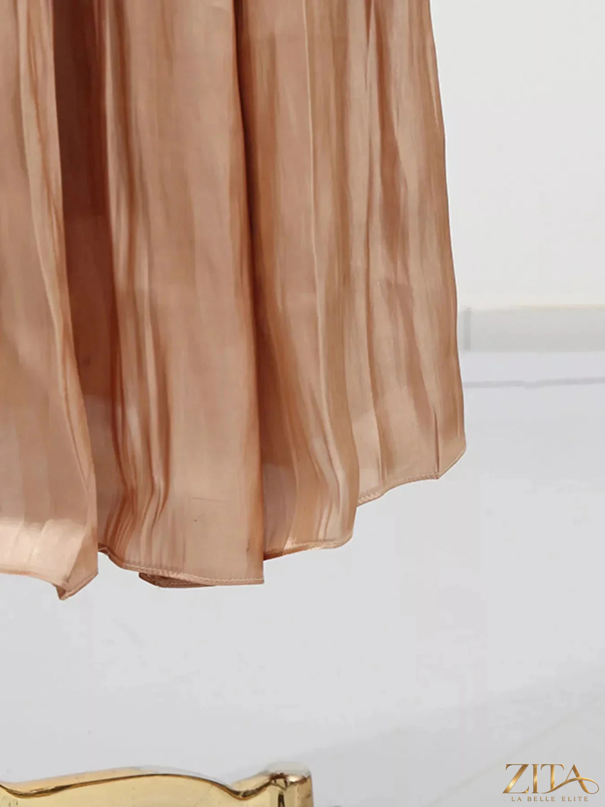 Zita La Belle Elite halter neck ruched maxi dress in flowing fabric, featuring a fitted bodice and elegant design.