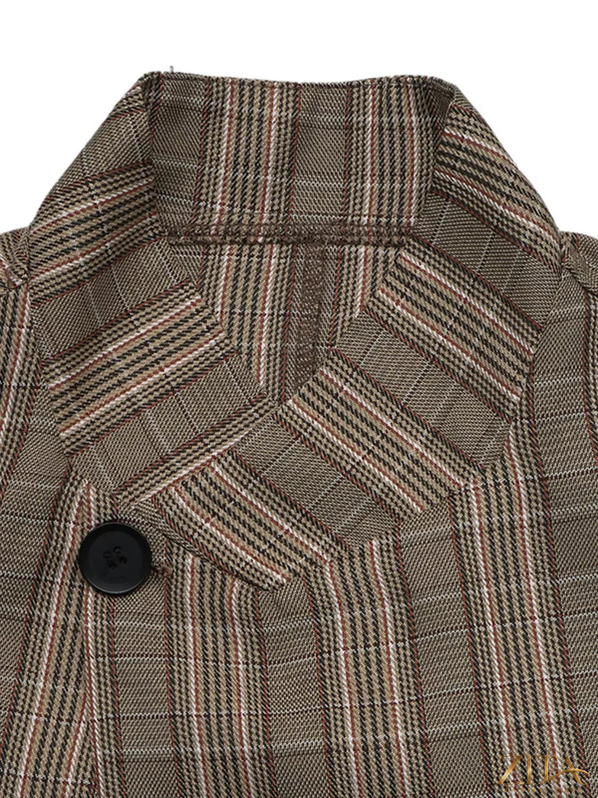 Zita La Belle Elite plaid single-button blazer featuring a tailored fit and classic pattern, displayed on a neutral background.