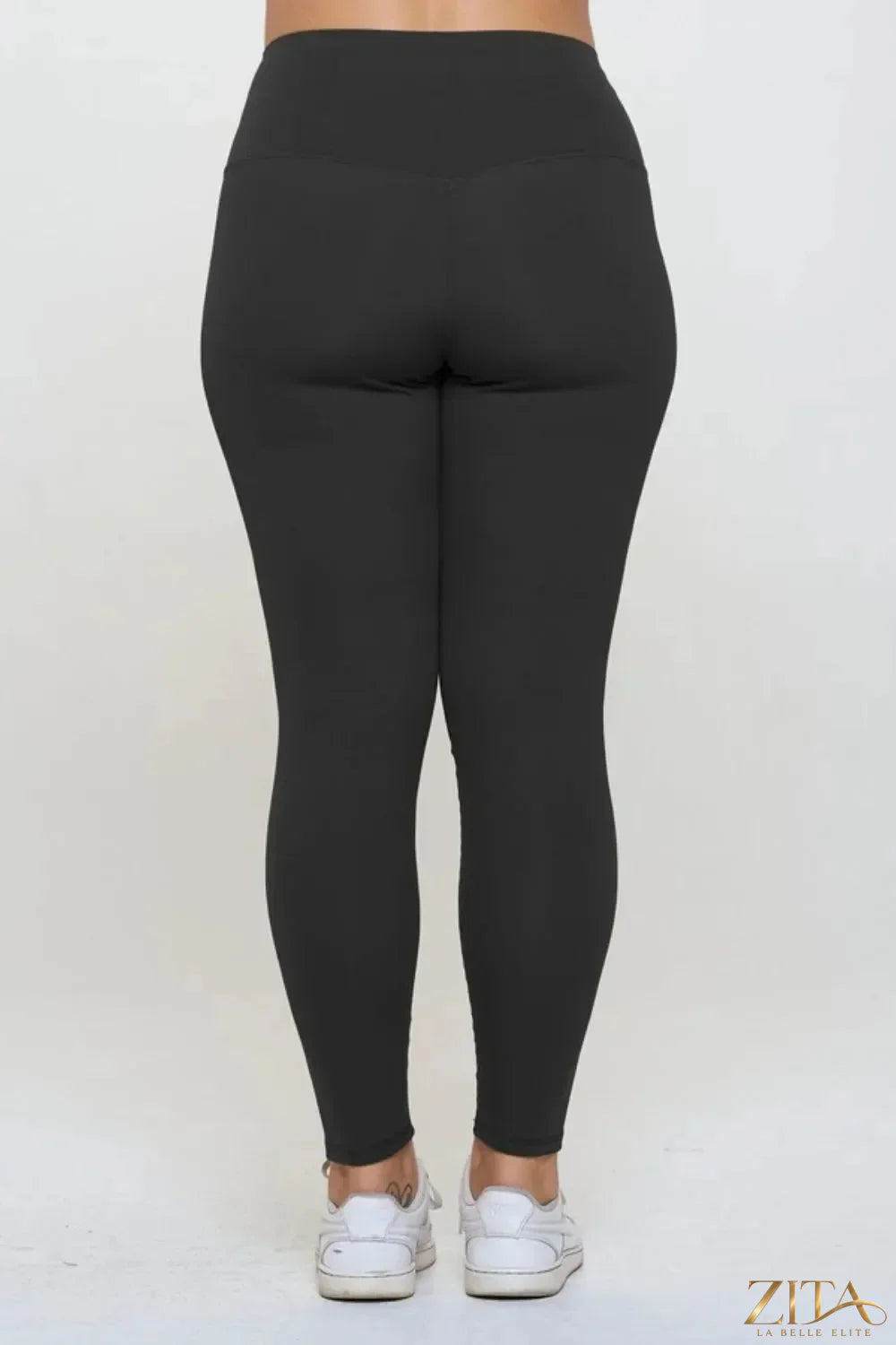 Yelete fleece-lined high waisted leggings in black, showing the cozy, full-length fitted design perfect for cold weather.