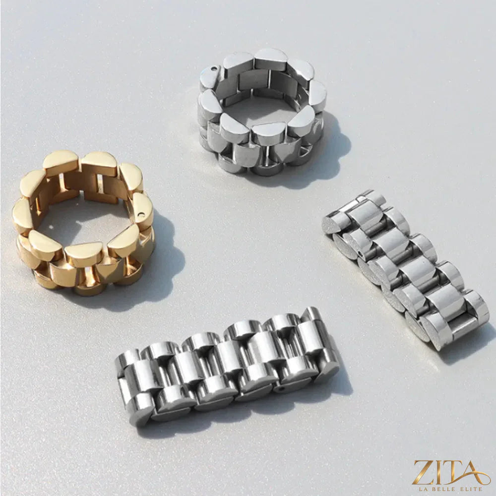 Plated titanium steel ring from Zita La Belle Elite featuring a sleek, polished design and modern style for daily wear.