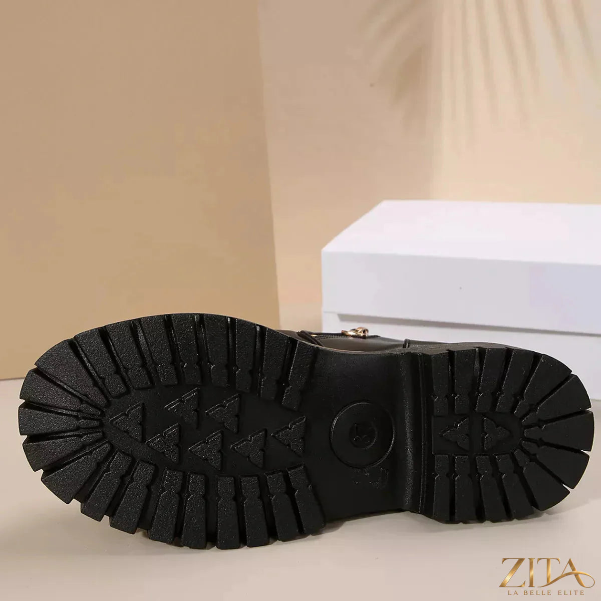 Zita La Belle Elite ankle boots with zipper detail, stylish black leather with sleek design and side zipper closure.