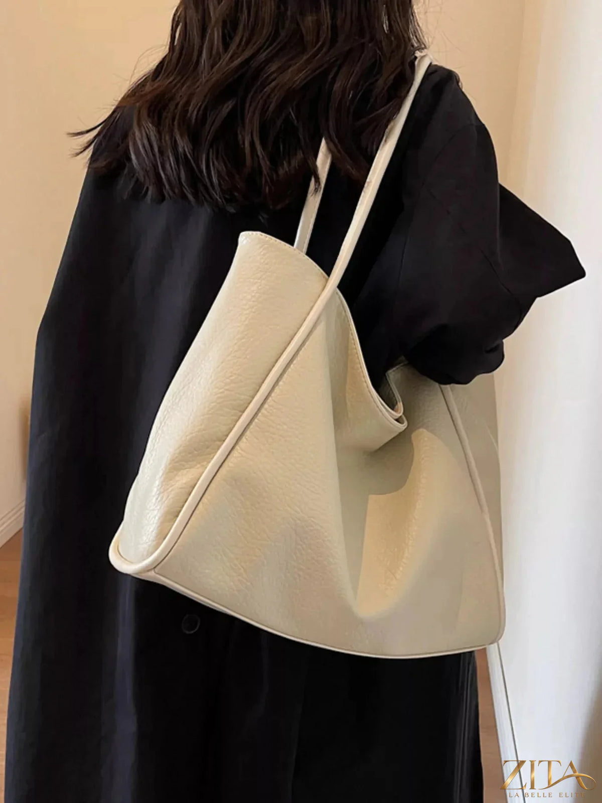 Zita La Belle Elite PU leather tote bag with top handles and spacious interior, stylish and practical for everyday use.
