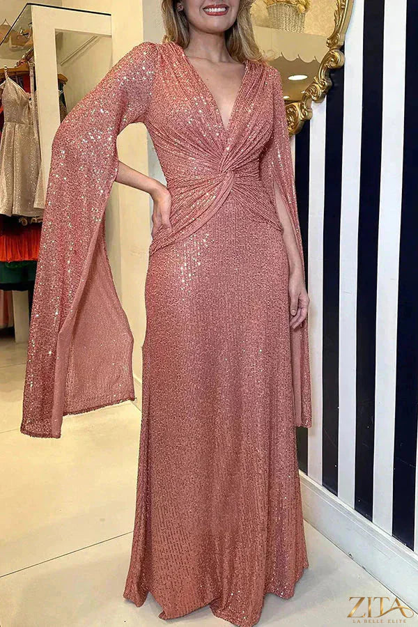 Zita La Belle Elite sequin formal floor-length women’s evening dress with shimmering embellishments and elegant design.