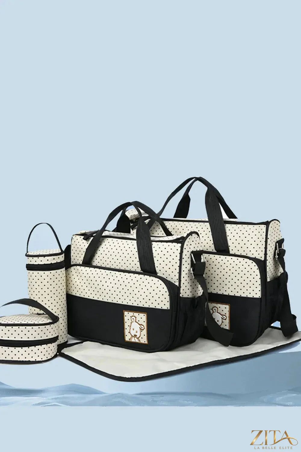 Zita La Belle Elite Oxford Cloth Contrast 4-Piece Bag Set featuring stylish, durable bags with contrasting accents and handles.