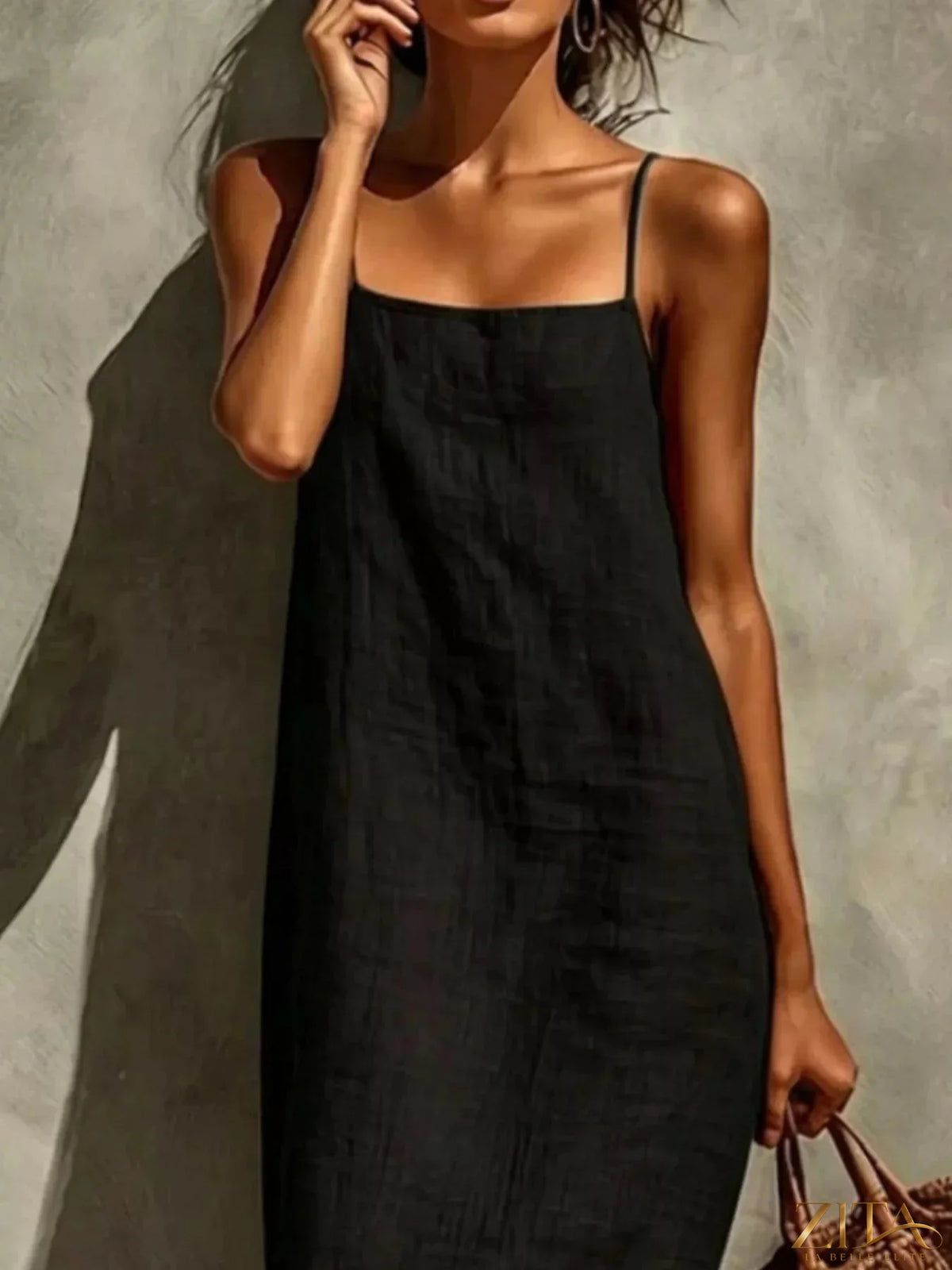 Zita La Belle Elite sleeveless linen casual maxi dress with relaxed fit and flowing silhouette, perfect for warm weather.