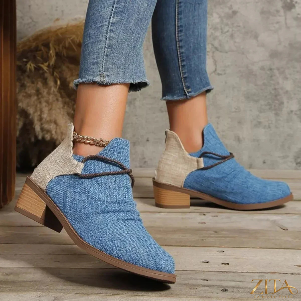 Zita La Belle Elite block heel ankle boots with stylish design, featuring a sleek silhouette and sturdy heel for versatile fashion.