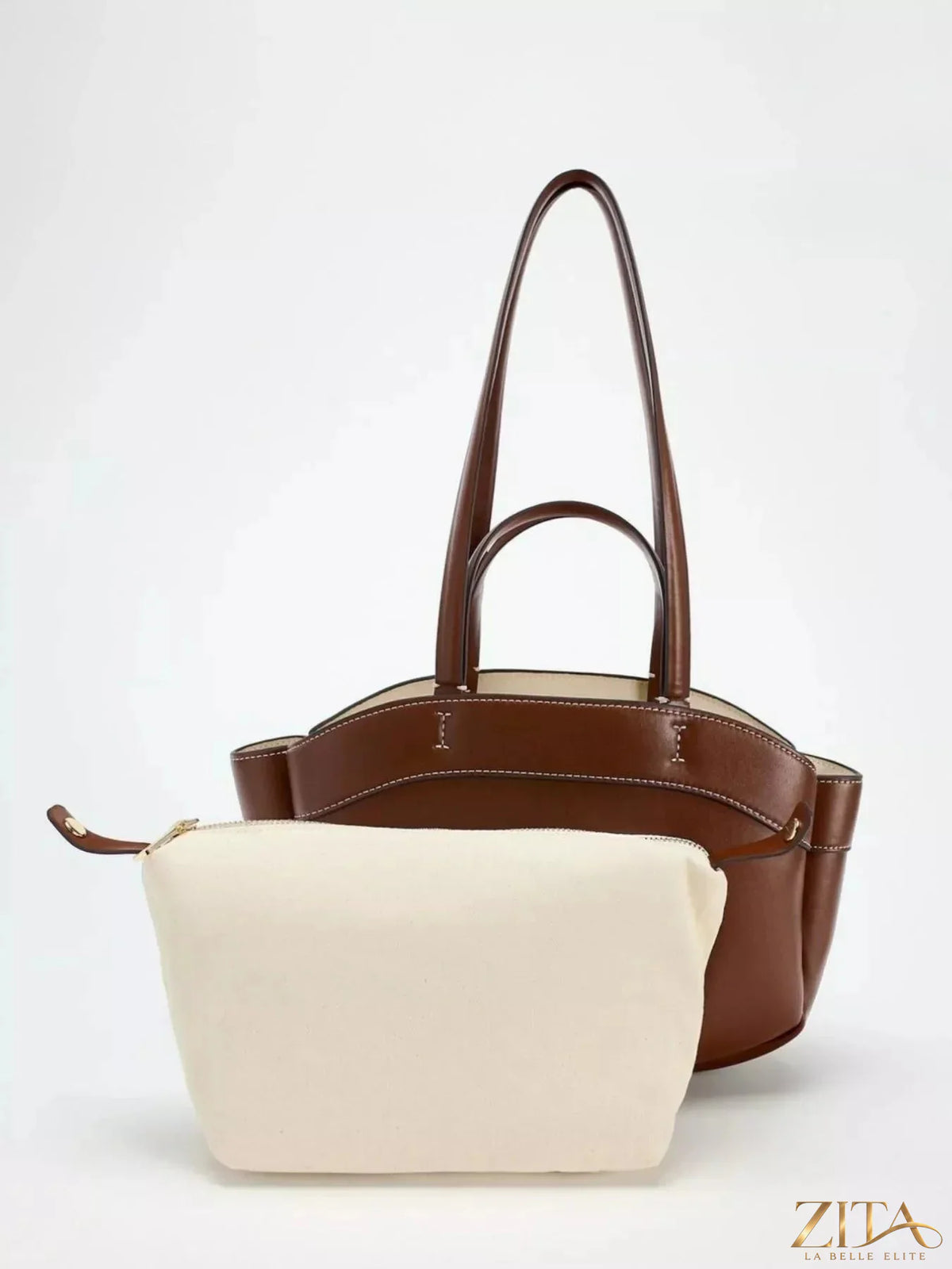 Zita La Belle Elite PU leather tote bag with sturdy handles and spacious interior, stylish accessory for everyday use