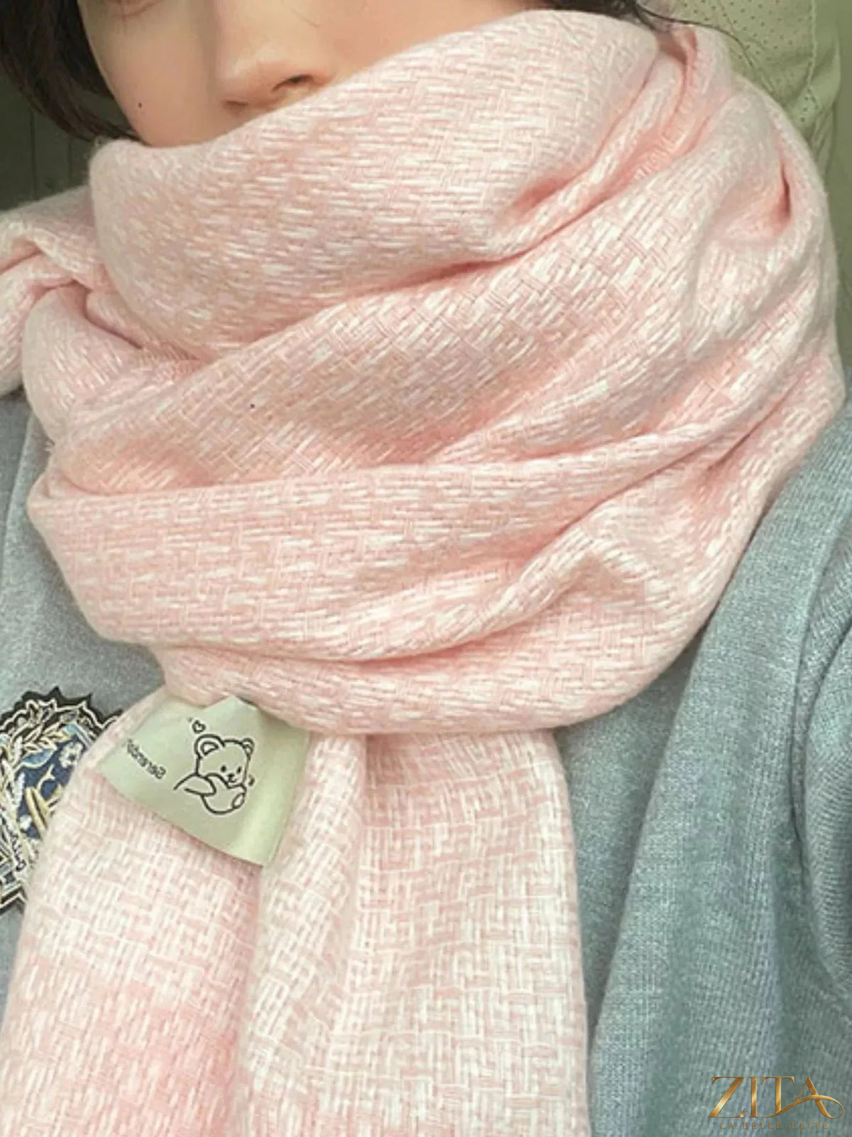 Raw hem scarf by Zita La Belle Elite featuring soft fabric, stylish raw edges, and versatile accessory for casual or elegant outfits.