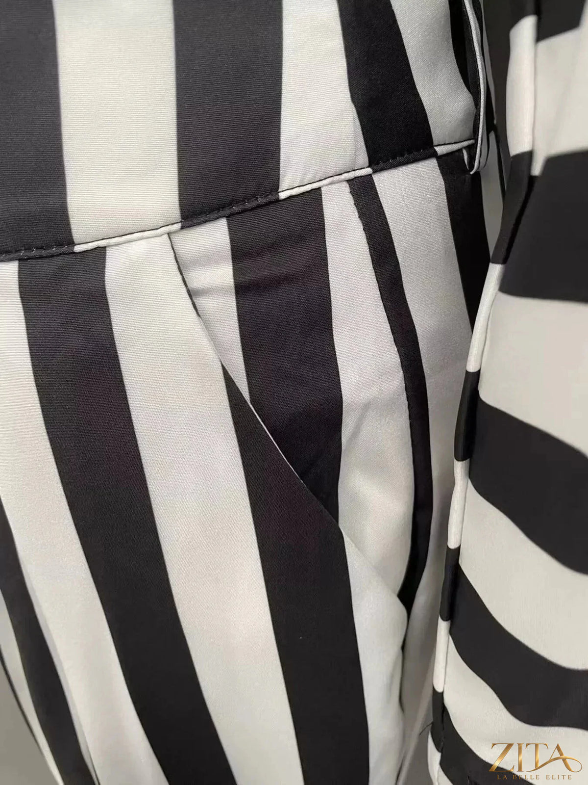 Zita La Belle Elite striped long sleeve top and pants set, featuring a coordinated matching outfit with colorful horizontal stripes.