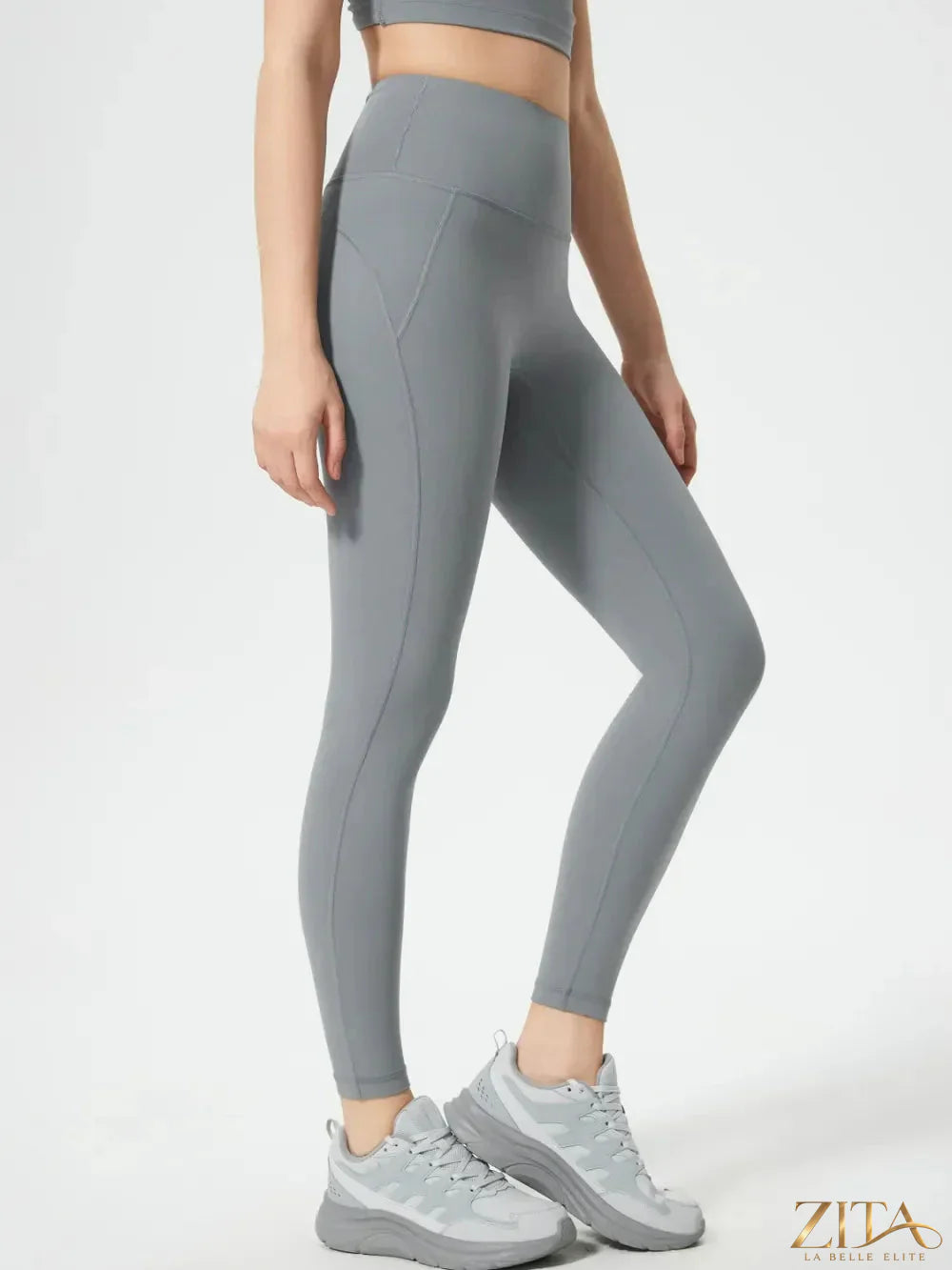 Trendsi Millennia wide waistband active leggings in black, showing the high-rise fit and stretchy fabric for workout and casual wear.