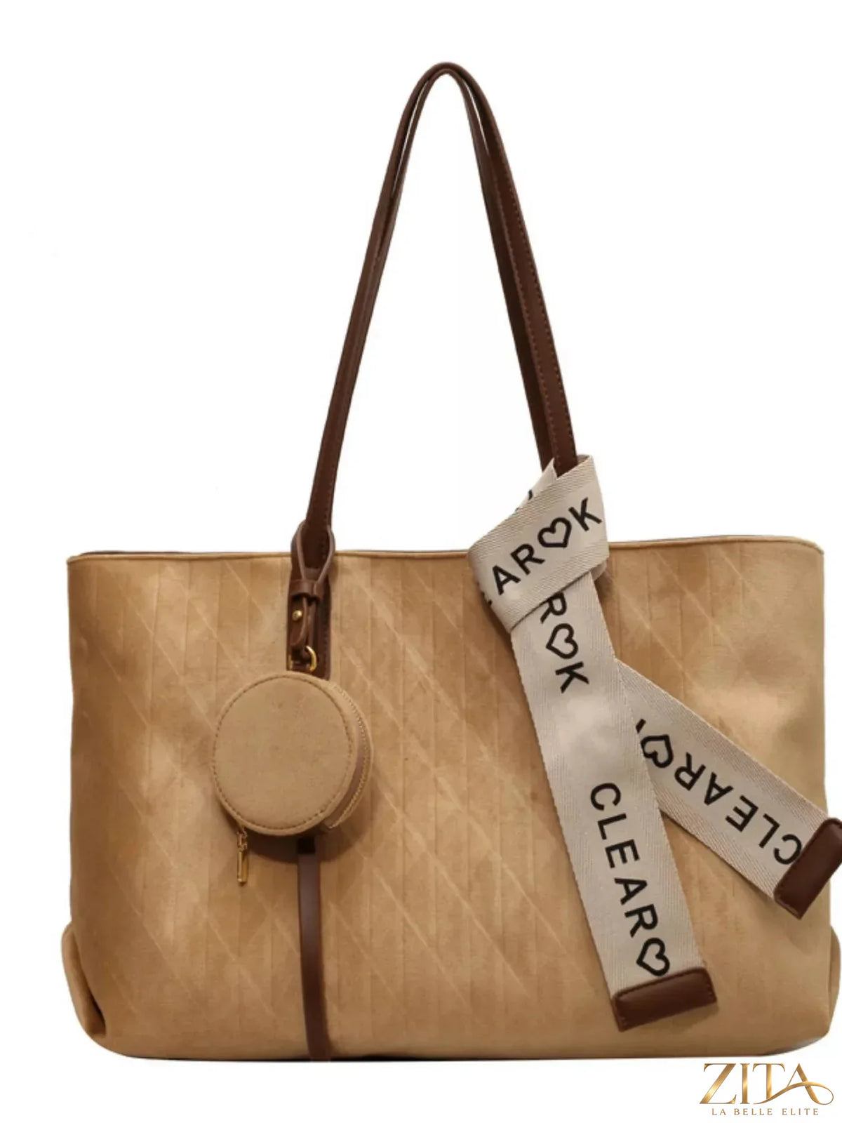 Large capacity tote bag with coin purse from Zita La Belle Elite, featuring durable fabric and spacious interior for everyday use.