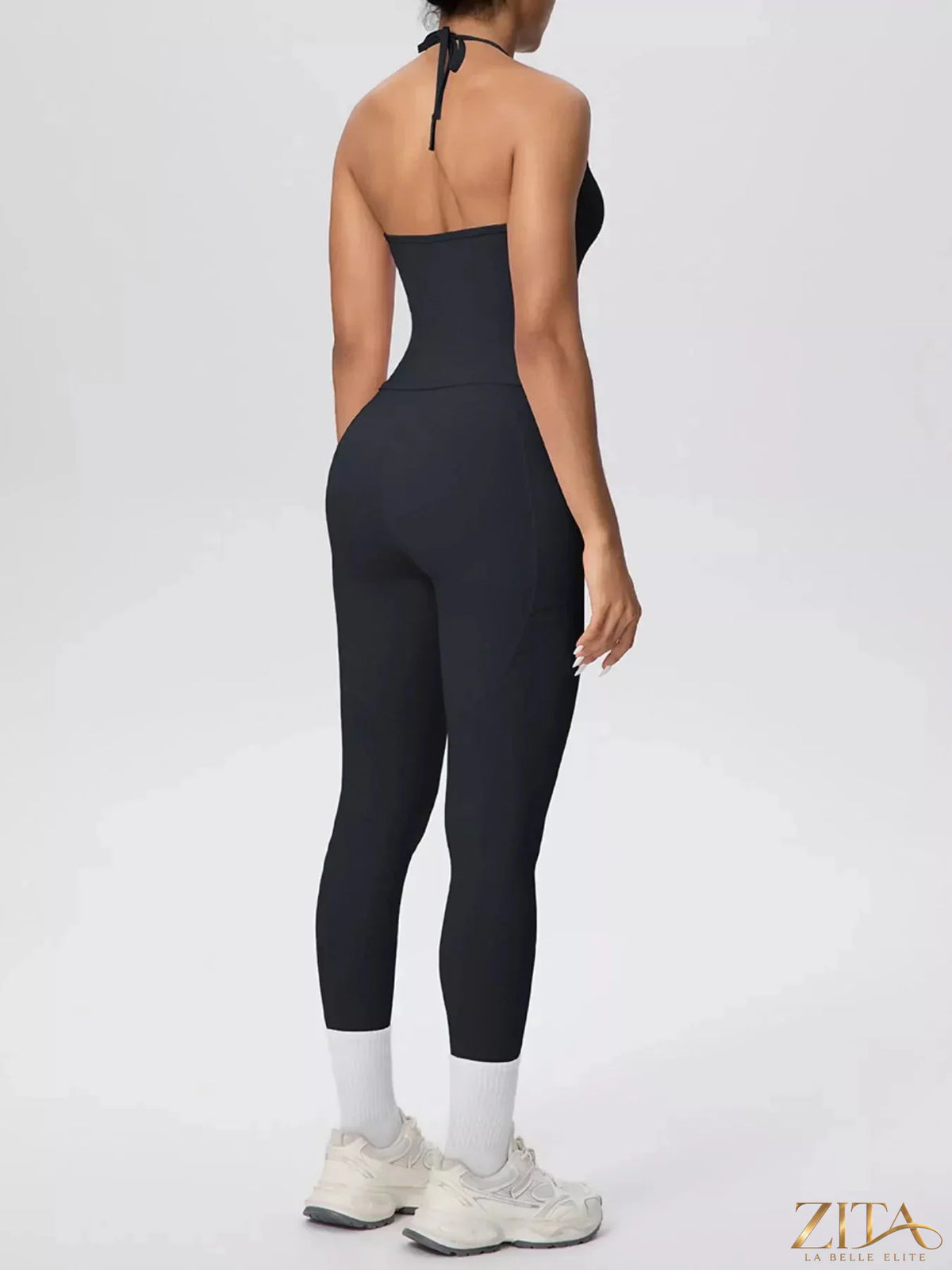 Zita La Belle Elite halter neck cami and high-waisted leggings active set, stylish athletic wear for women.