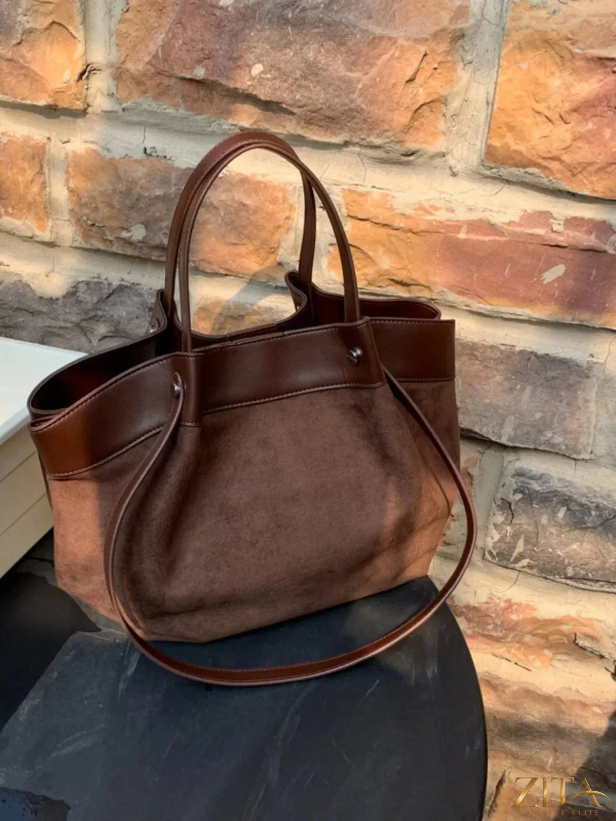 Lightweight classic color tote bag by Zita La Belle Elite, showing its spacious design and sturdy handles on a neutral background.