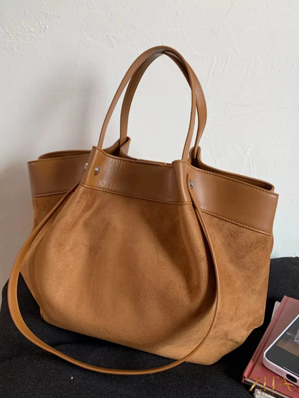 Zita La Belle Elite lightweight classic color tote bag with sturdy handles and spacious interior, ideal for everyday use.
