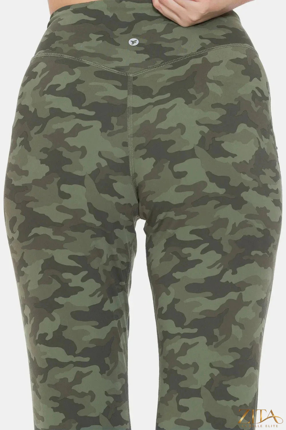 Camouflage high waist leggings from Trendsi featuring a snug fit and trendy print, perfect for casual or active wear.