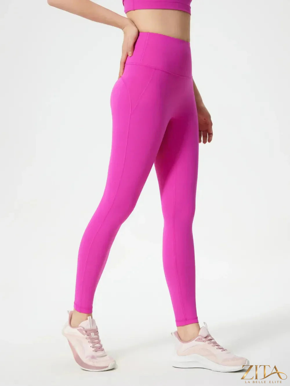 Millennia wide waistband active leggings by Trendsi, featuring a comfortable fit and sleek design for workout and casual wear.